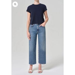 Agolde Harper Crop Jeans in Moor Blue Size 33